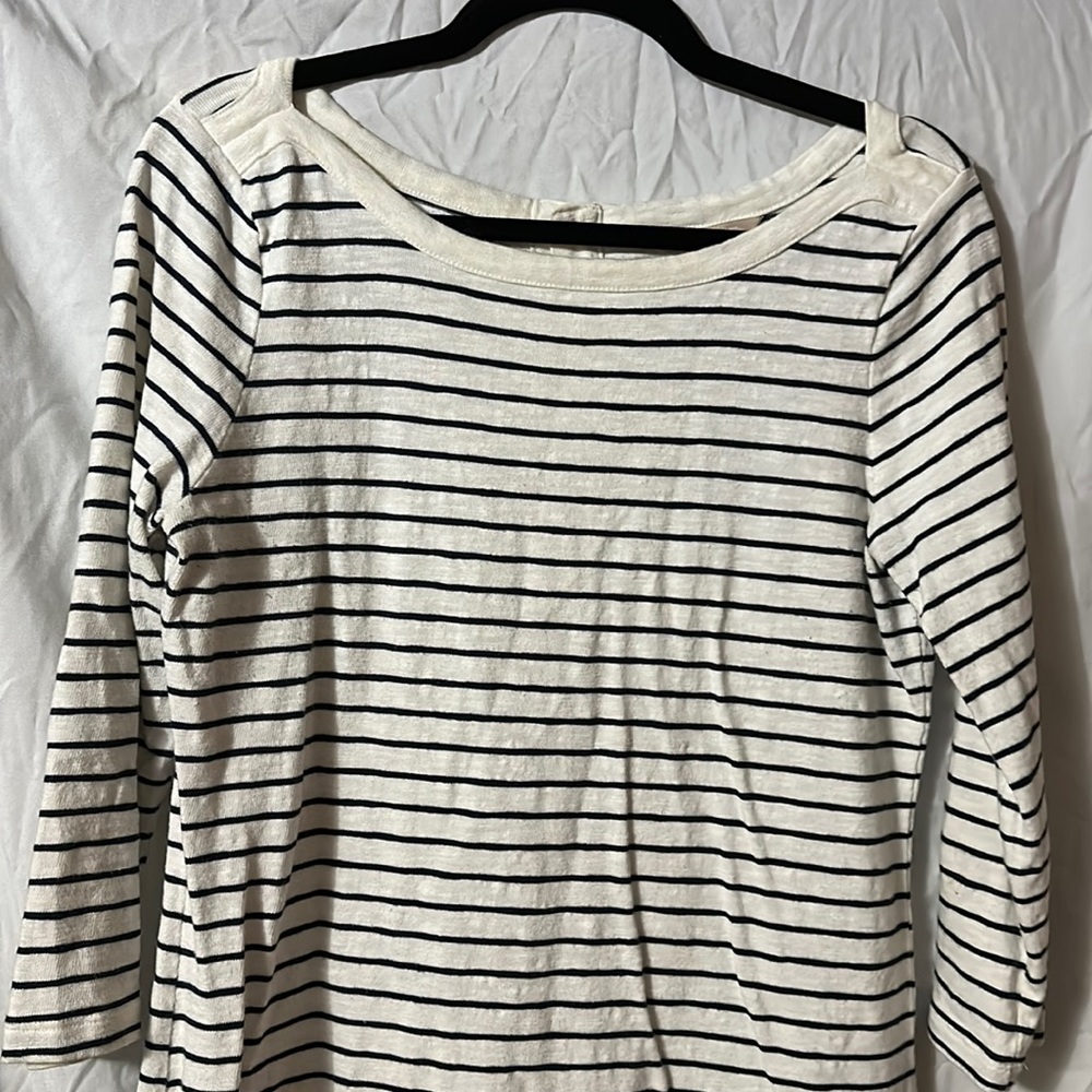 Banana Republic navy and cream cotton dress